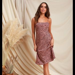 Lulus Wild Child Pink Leopard Print Midi Dress
